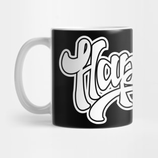 happy hand lettering t-shirt Mug